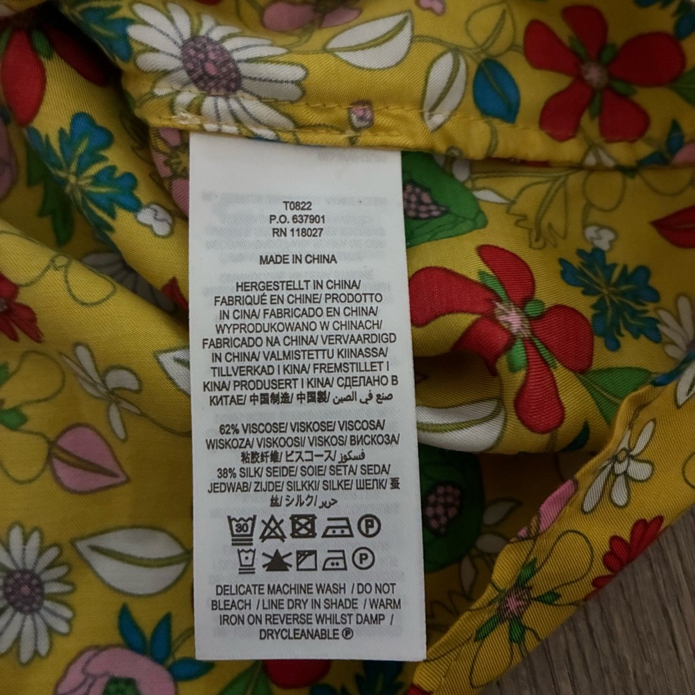 Boden glorious British style Yellow Floral Women's Blouse, size 6, new - Picture 7 of 7